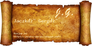 Jaczkó Gergő névjegykártya