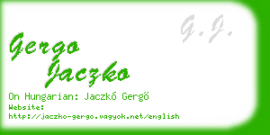 gergo jaczko business card