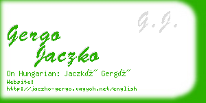 gergo jaczko business card